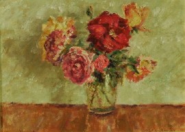 Appraisal: Robert R Campbell - Roses circa oil on canvas board