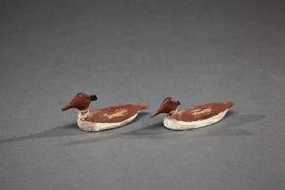 Appraisal: Two Miniature Mergansers Lloyd J Tyler Two Miniature MergansersLloyd J