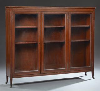 Appraisal: Edwardian Inlaid Mahogany Bookcase early th c the rectangular top