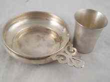 Appraisal: An American silver bleeding bowl and tot cup each marked