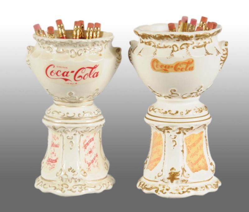 Appraisal: Lot of Ceramic Coca-Cola Pencil Holders Description s and s