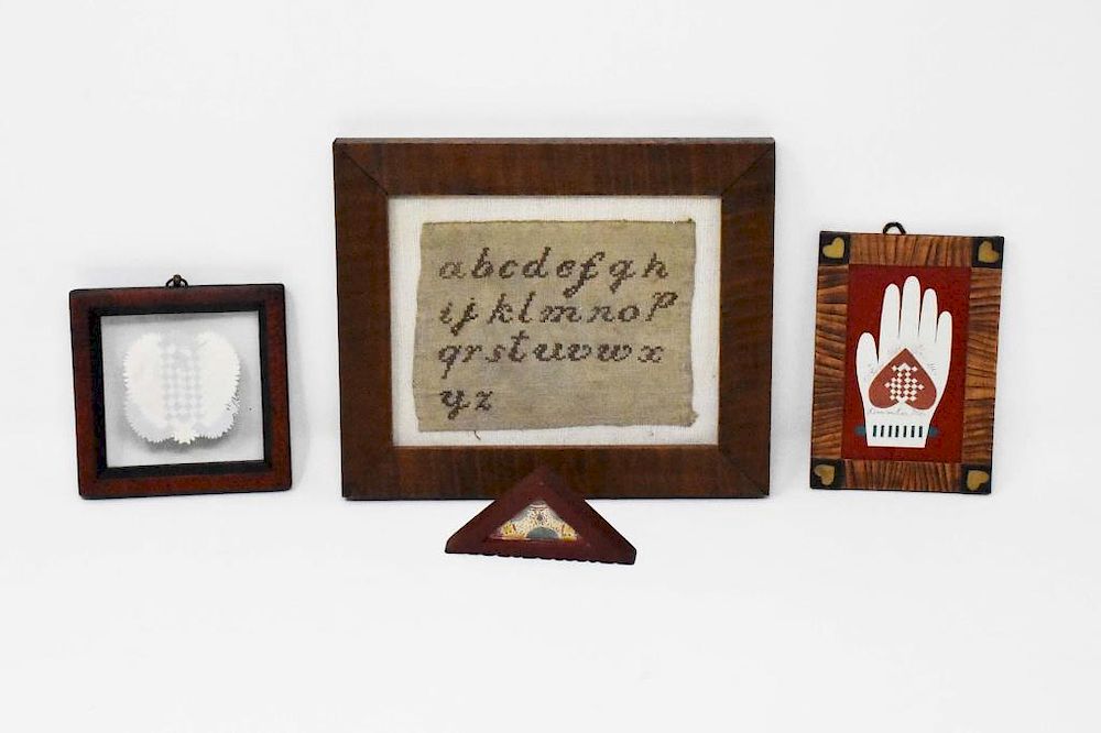 Appraisal: framed items framed items small framed hand when this you