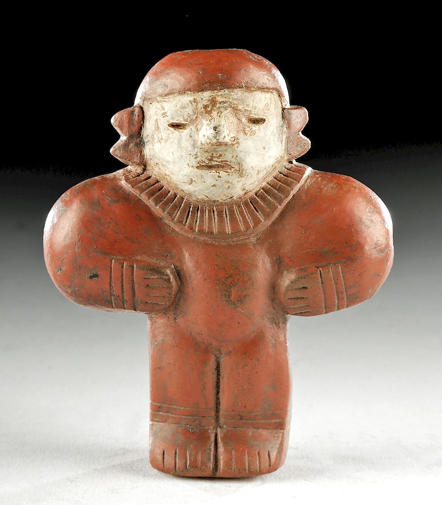 Appraisal: Rare Figural Tolima Bi-chrome Whistle Pre-Columbian Colombia Magdalena River basin