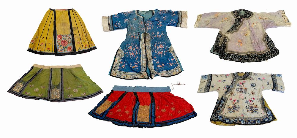 Appraisal: A Group of Embroidered Chinese Clothing Including womens robes and