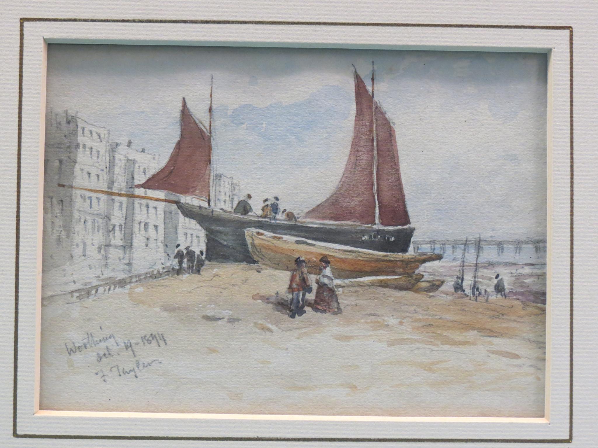 Appraisal: J F Tayler - watercolour Worthing seafront signed and dated