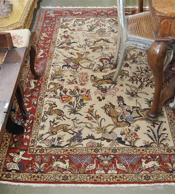 Appraisal: GHOM CARPET old Traces of wear x cm