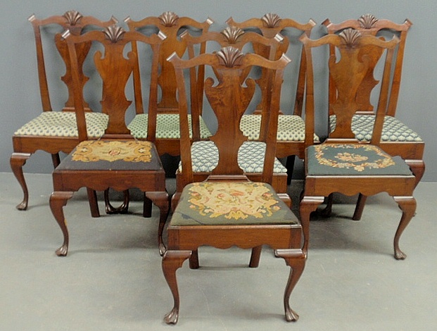 Appraisal: - Fine set of eight Philadelphia Queen Anne style mahogany