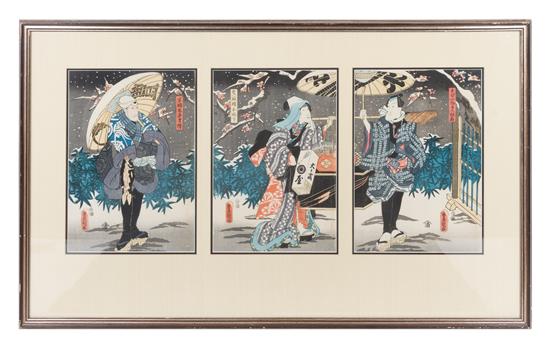 Appraisal: Sale Lot Utagawa Toyokuni - depicting two men and a