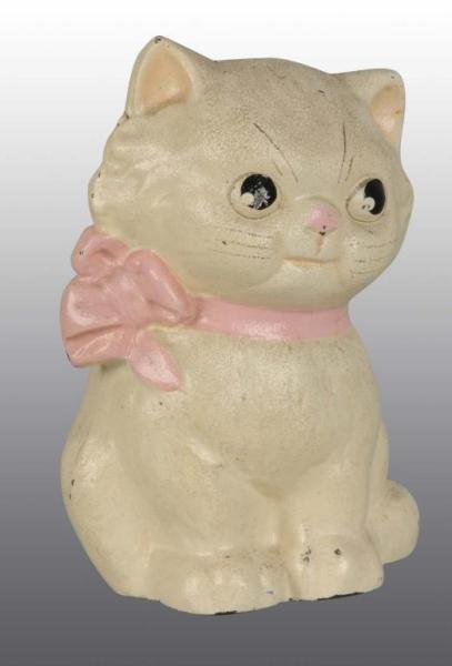 Appraisal: Cast Iron Kitty Bank Still Bank Description Manufactured by Hubley