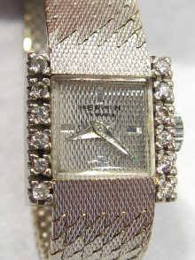 Appraisal: An carat white gold and diamond ladies wrist watch by