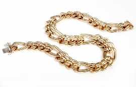 Appraisal: An Italian ct gold fancy link chain length approximately cm