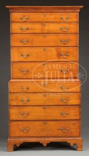 Appraisal: CHIPPENDALE MAPLE CHEST-ON-CHEST Last quarter th century New England In