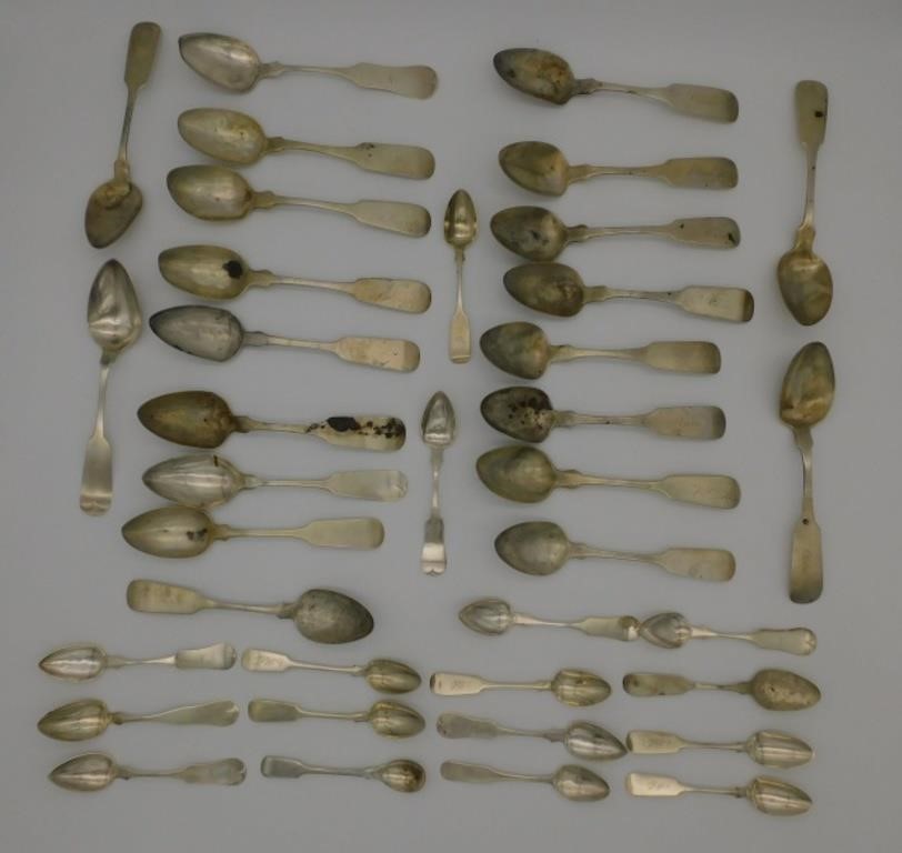 Appraisal: tablespoons long and teaspoons long Various makers total ozt