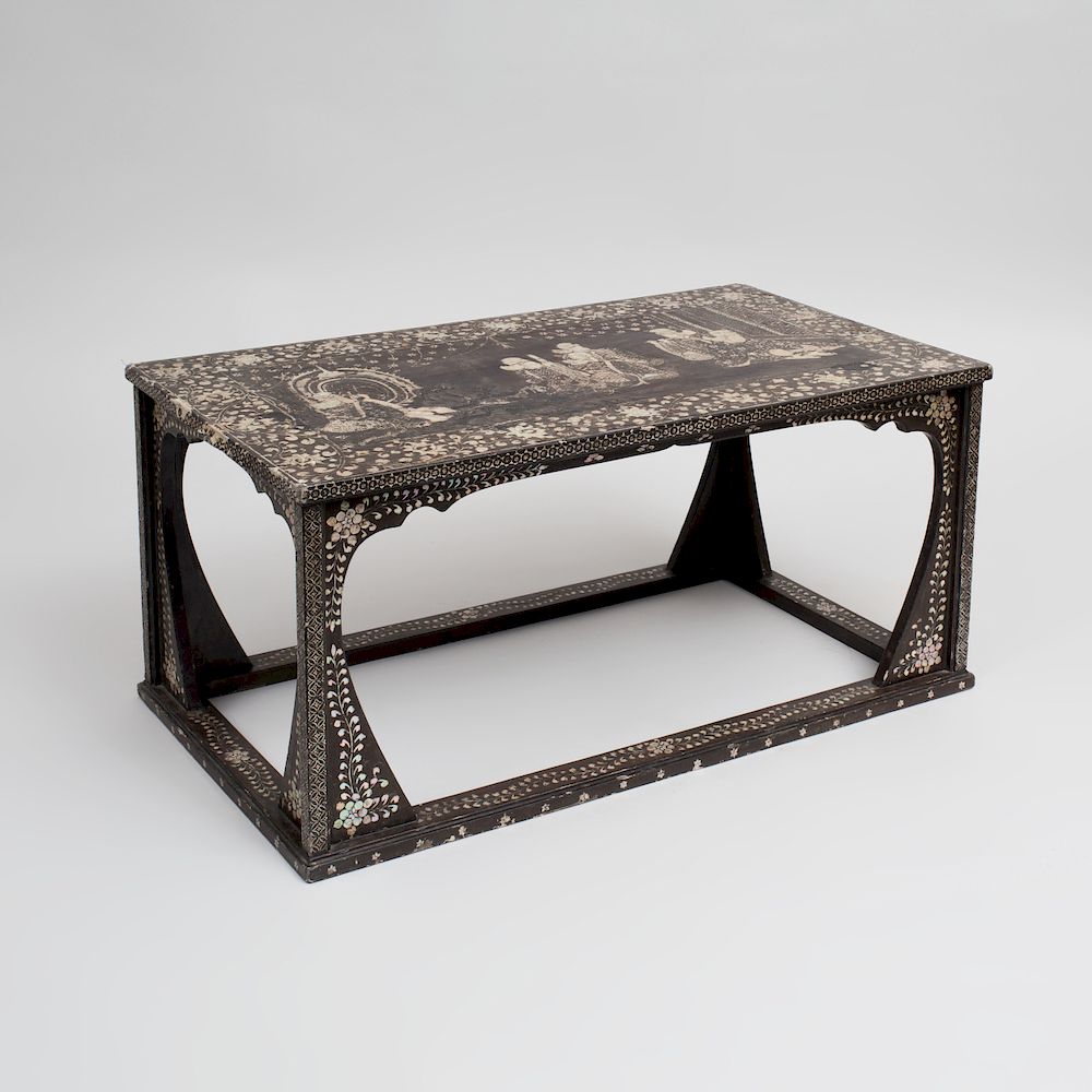 Appraisal: Korean Mother-of-Pearl Inlaid Lacquer Table x x in From an