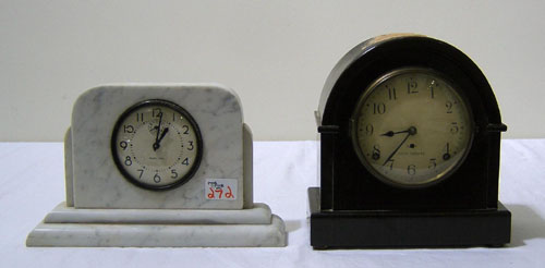 Appraisal: Waralarm marble shelf clock h together with a Seth Thomas