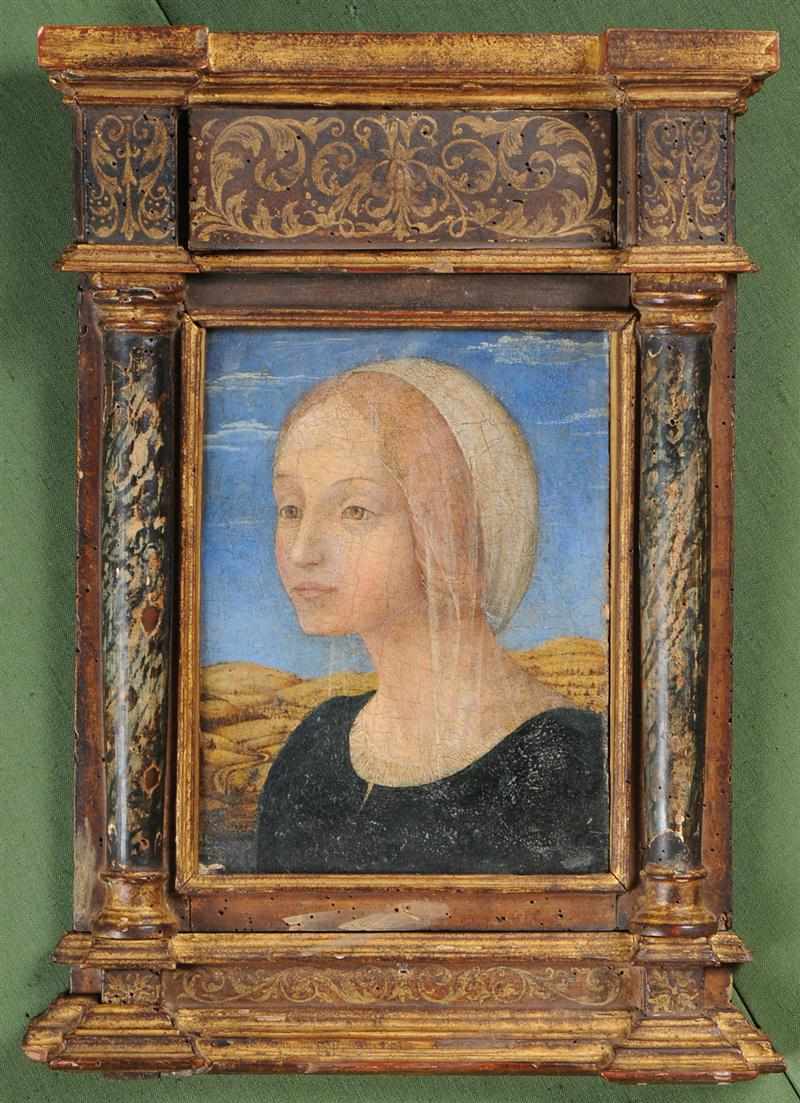 Appraisal: FLORENTINE SCHOOL PORTRAIT OF A LADY Oil on board in