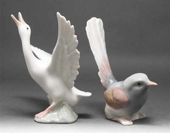 Appraisal: Lladro porcelain figures of a goose and a songbird goose