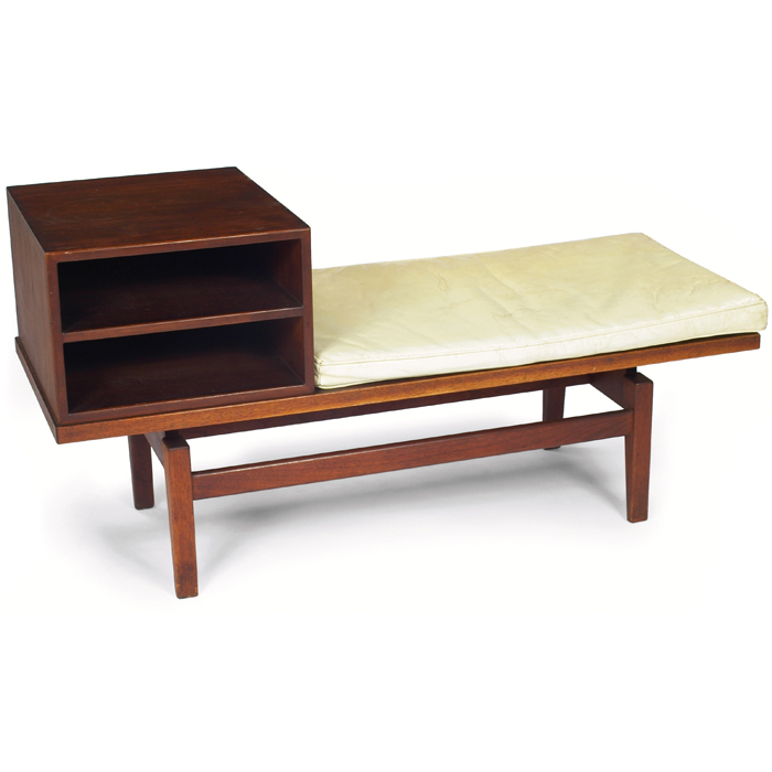 Appraisal: Jens Risom custom-designed bench walnut by Jens Risom Design Inc