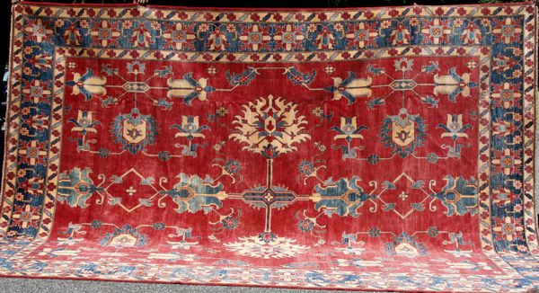 Appraisal: Fine th Century Kazak handwoven rug ' x ' Good