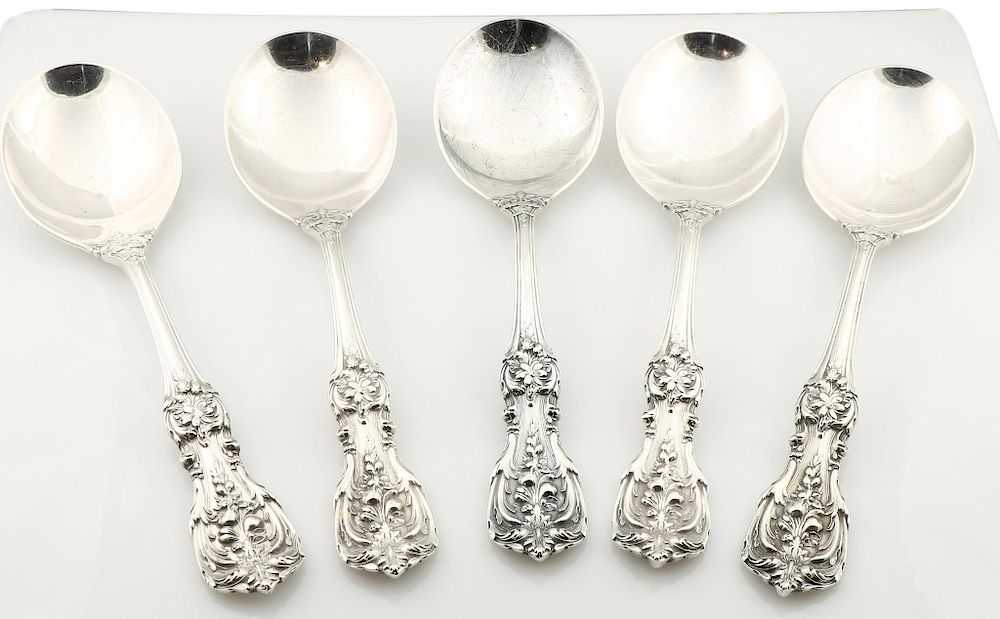 Appraisal: Lot of Reed Barton Sterling Soup Spoons No Reserve Lot