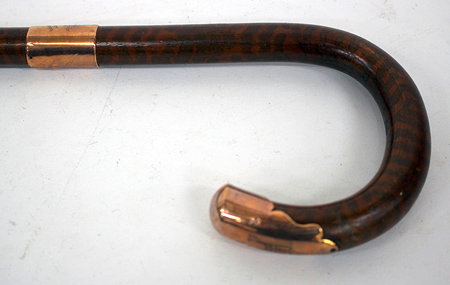 Appraisal: A GOLD MOUNTED MALACCA GENTLEMAN'S WALKING CANE the mount inscribed