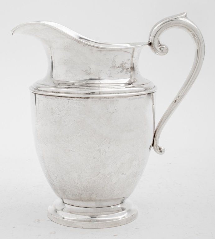 Appraisal: PREISNER STERLING SILVER WATER PITCHER Preisner sterling silver water pitcher