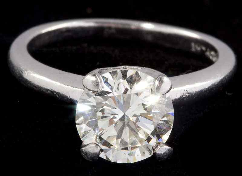 Appraisal: Platinum and Diamond Solitaireset with one round brilliant cut diamond