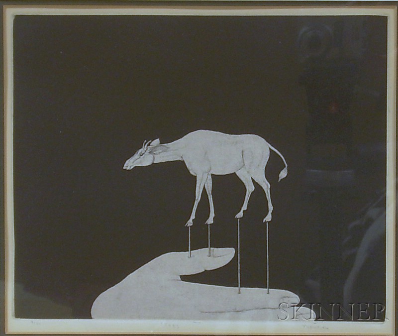 Appraisal: Yoshio Yamanobe Japanese b Two Works Antelope and Figure Both