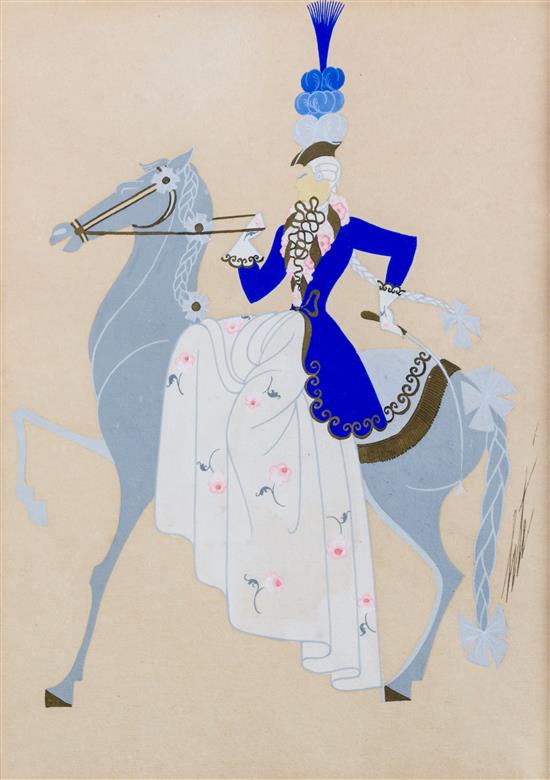 Appraisal: Sale Lot Erte Russian French - Lady on a Horse