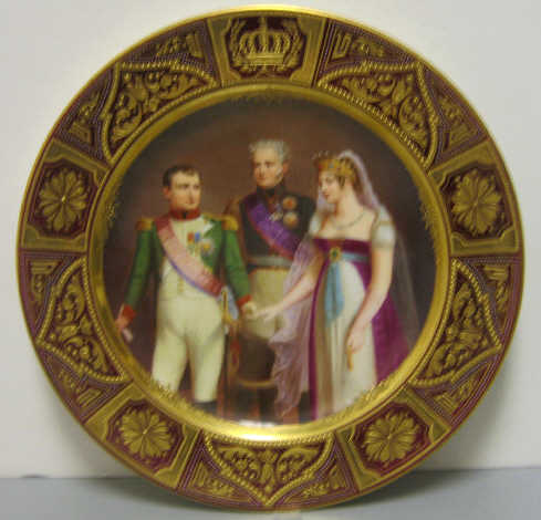 Appraisal: VIENNESE STYLE PORCELAIN CABINET PLATE Hand painted figures of Napoleon