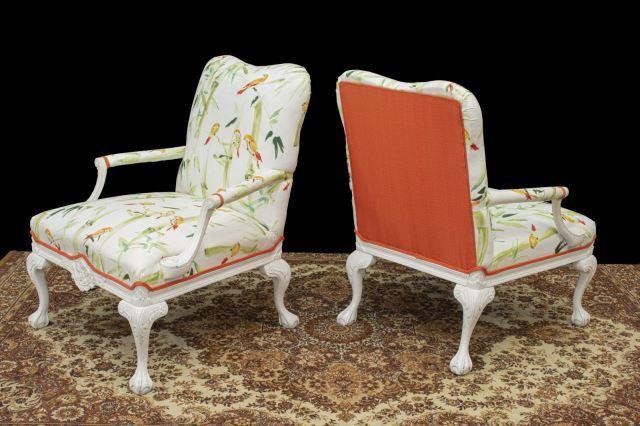 Appraisal: lot of Chippendale style armchairs th c in a later