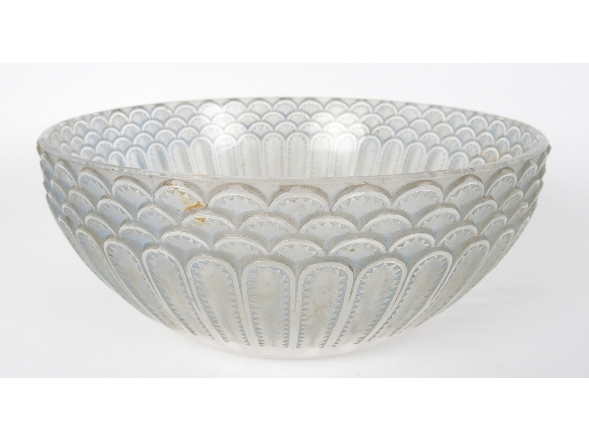 Appraisal: A Rene Lalique Jaffa glass bowl with blue patina circa