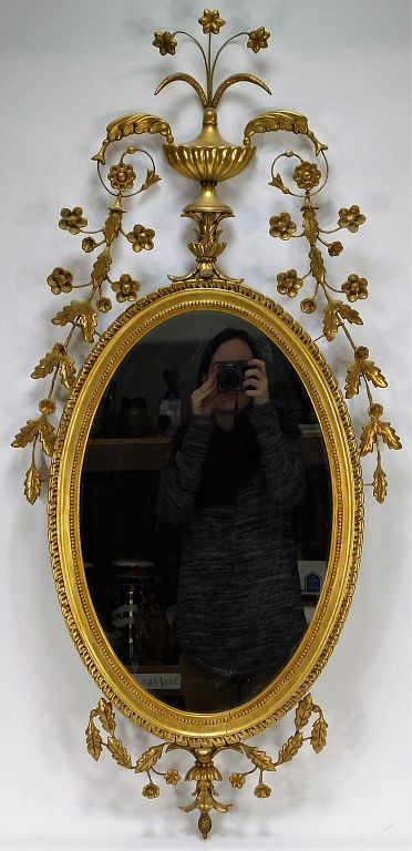 Appraisal: European Gilt Gesso Wood Adam's Style Mirror Europe Early th