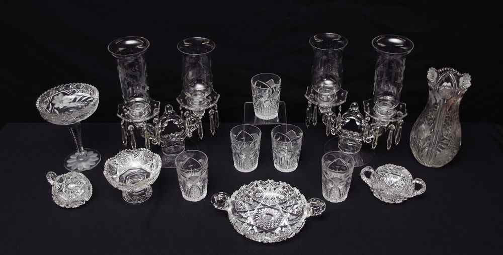 Appraisal: AMERICAN BRILLIANT CUT AND ELEGANT GLASS Group of American Brilliant