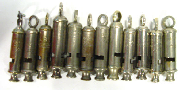 Appraisal: Twelve mixed whistles some World War II military Metropolitan Police