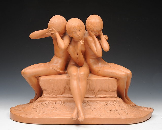 Appraisal: ARY JEAN LEON BITTER French - A terracotta group Nothing