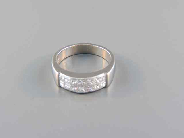 Appraisal: Diamond Platinum Band square diamonds high grade VS clarity G-color