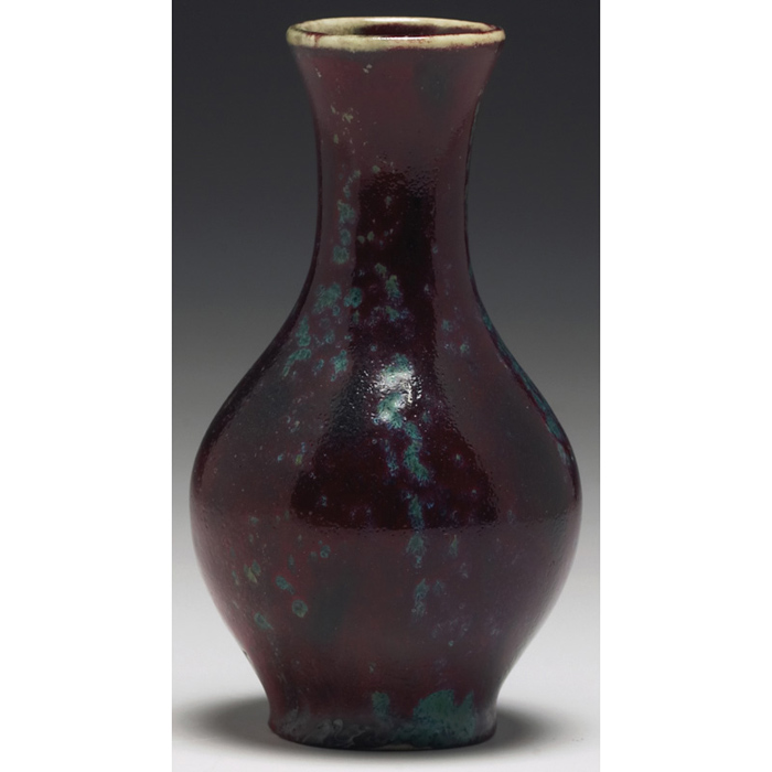 Appraisal: Dalpayrat vase bulbous form covered in a red and turquoise