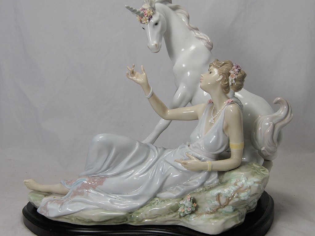 Appraisal: Lladro figure study 'The Goddess the Unicorn' no c w