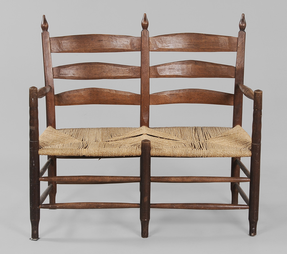 Appraisal: North Carolina Double Chair-Back Settee attributed to the Mace family