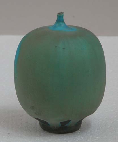 Appraisal: Turquoise Feelie Ceramic on Ceramic Cabat Rose x x inches