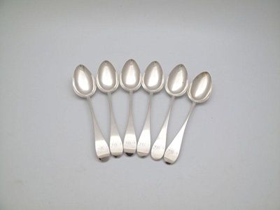 Appraisal: William Byres a set of six silver old English Point