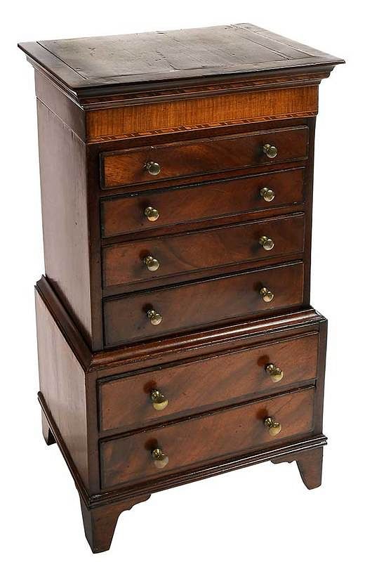 Appraisal: George III Mahogany Miniature Chest on Chest British early th