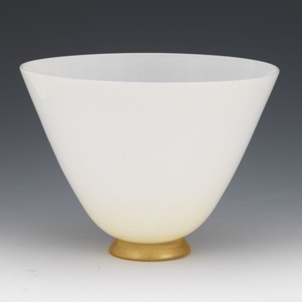 Appraisal: VINTAGE SALVIATI GLASS BOWL - x Opaque white glass with