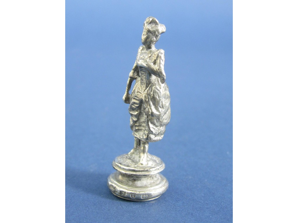 Appraisal: A Victorian silver Seal in the form of a lady