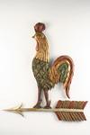 Appraisal: PLAQUE - Contemporary folk art carved rooster on arrow in