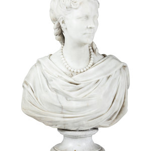 Appraisal: An English White Marble Bust of a Woman th Century