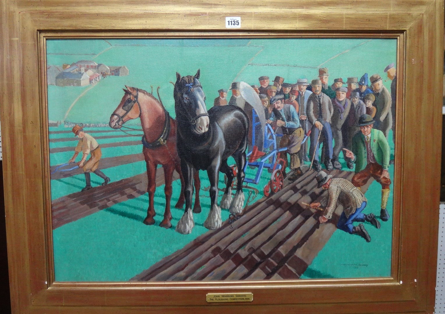 Appraisal: John Manning Saunders - The ploughing comptetition oil on canvas