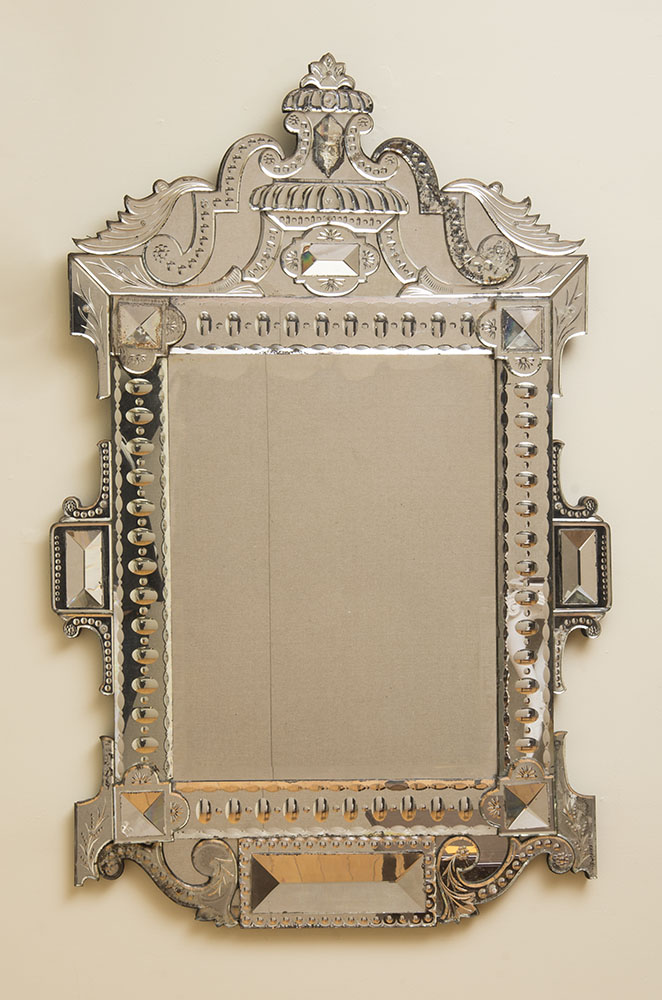 Appraisal: VENETIAN BAROQUE STYLE ETCHED GLASS MIRROR x in Estimate -