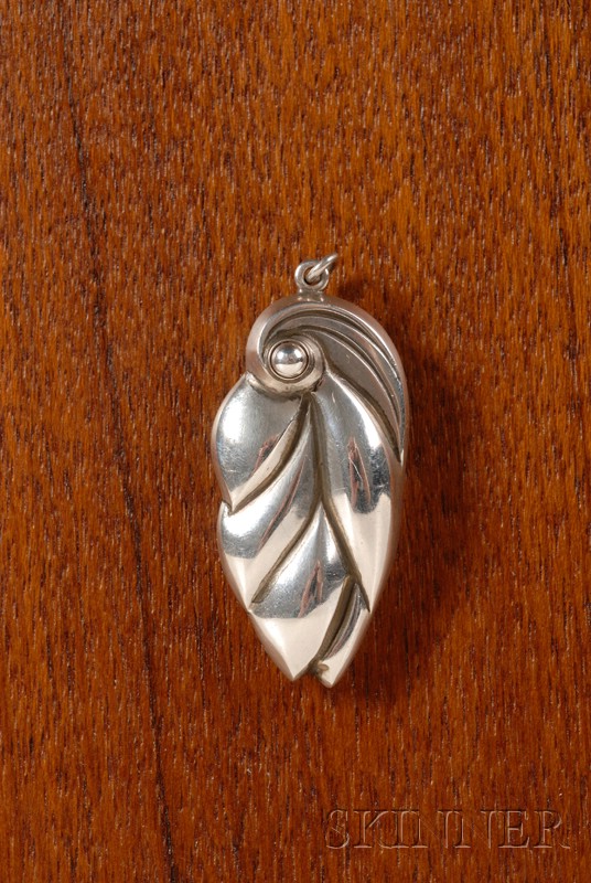 Appraisal: Georg Jensen Pendant Sterling silver Ole Kortzau Denmark - Overlapping